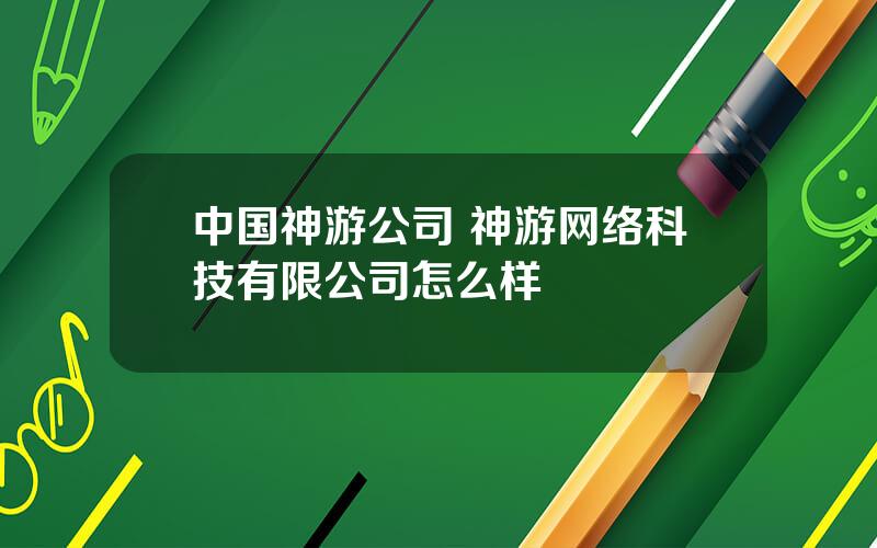 中国神游公司 神游网络科技有限公司怎么样